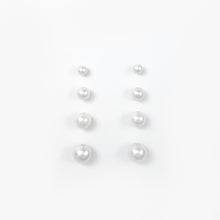 Load image into Gallery viewer, Pearl Stud White Gold Earrings