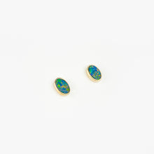 Load image into Gallery viewer, Boulder Opal Doublet Yellow Gold Stud Earrings