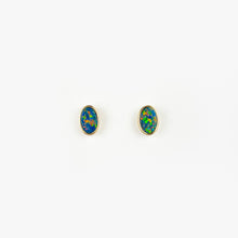Load image into Gallery viewer, Boulder Opal Doublet Yellow Gold Stud Earrings
