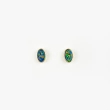 Load image into Gallery viewer, Boulder Opal Doublet Yellow Gold Stud Earrings