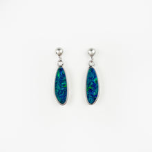 Load image into Gallery viewer, Boulder Opal Doublet Silver Dangle Earrings