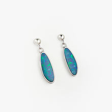 Load image into Gallery viewer, Boulder Opal Doublet Silver Dangle Earrings