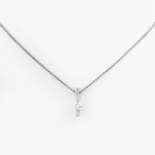 Load image into Gallery viewer, Diamond Vertical Bar White Gold Pendant