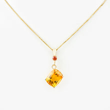 Load image into Gallery viewer, Citrine and Sapphire Yellow Gold Pendant
