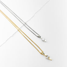Load image into Gallery viewer, Diamond Vertical Bar Yellow Gold Pendant
