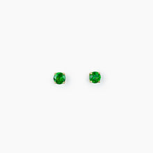 Load image into Gallery viewer, Tsavorite Garnet Yellow Gold Stud Earrings
