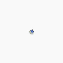 Load image into Gallery viewer, Blue Sapphire Square Single White Gold Stud Earring
