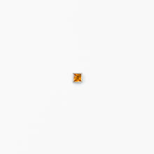 Load image into Gallery viewer, Citrine Square Single White Gold Stud Earring