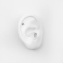 Load image into Gallery viewer, Diamond Square Single White Gold Stud Earring