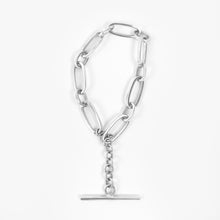 Load image into Gallery viewer, Paperclip Alternating Chain Silver Bracelet