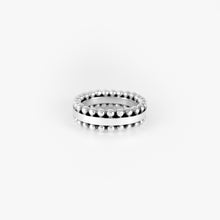 Load image into Gallery viewer, Double Side Beaded Silver Ring
