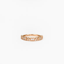 Load image into Gallery viewer, Diamond Rose Gold Band with Milgrain