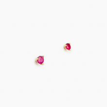 Load image into Gallery viewer, Ruby Yellow Gold Stud Earrings