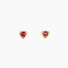 Load image into Gallery viewer, Ant Hill Garnet Yellow Gold Stud Earrings