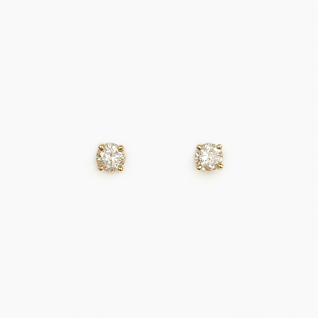 Diamond Yellow Gold Stud Earrings