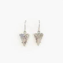 Load image into Gallery viewer, Dendritic Agate White Gold Dangle Earrings
