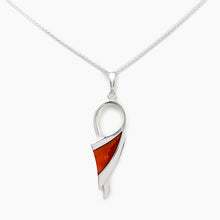 Load image into Gallery viewer, Amber Ribbon Silver Pendant
