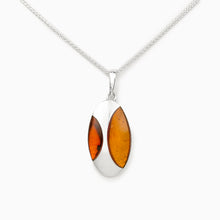 Load image into Gallery viewer, Amber Oval Silver Pendant
