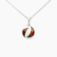 Load image into Gallery viewer, Amber Round Silver Pendant