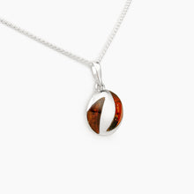 Load image into Gallery viewer, Amber Round Silver Pendant