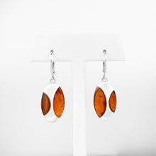 Load image into Gallery viewer, Amber Oval Silver Earrings
