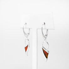 Load image into Gallery viewer, Amber Ribbon Silver Earrings
