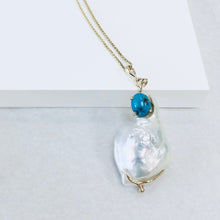 Load image into Gallery viewer, Pearl and Turquoise Yellow Gold Pendant
