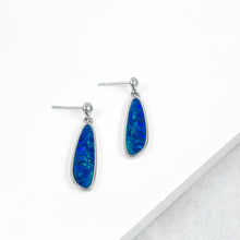 Load image into Gallery viewer, Boulder Opal Doublet Silver Dangle Earrings