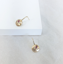 Load image into Gallery viewer, Ruby Yellow Gold Earrings