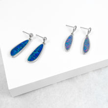 Load image into Gallery viewer, Boulder Opal Doublet Silver Dangle Earrings