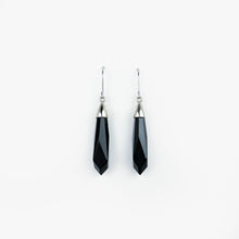 Load image into Gallery viewer, Black Onyx Briolette White Gold Earrings
