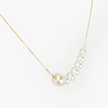 Load image into Gallery viewer, Asymmetrical Freshwater Pearl Yellow Gold Necklace
