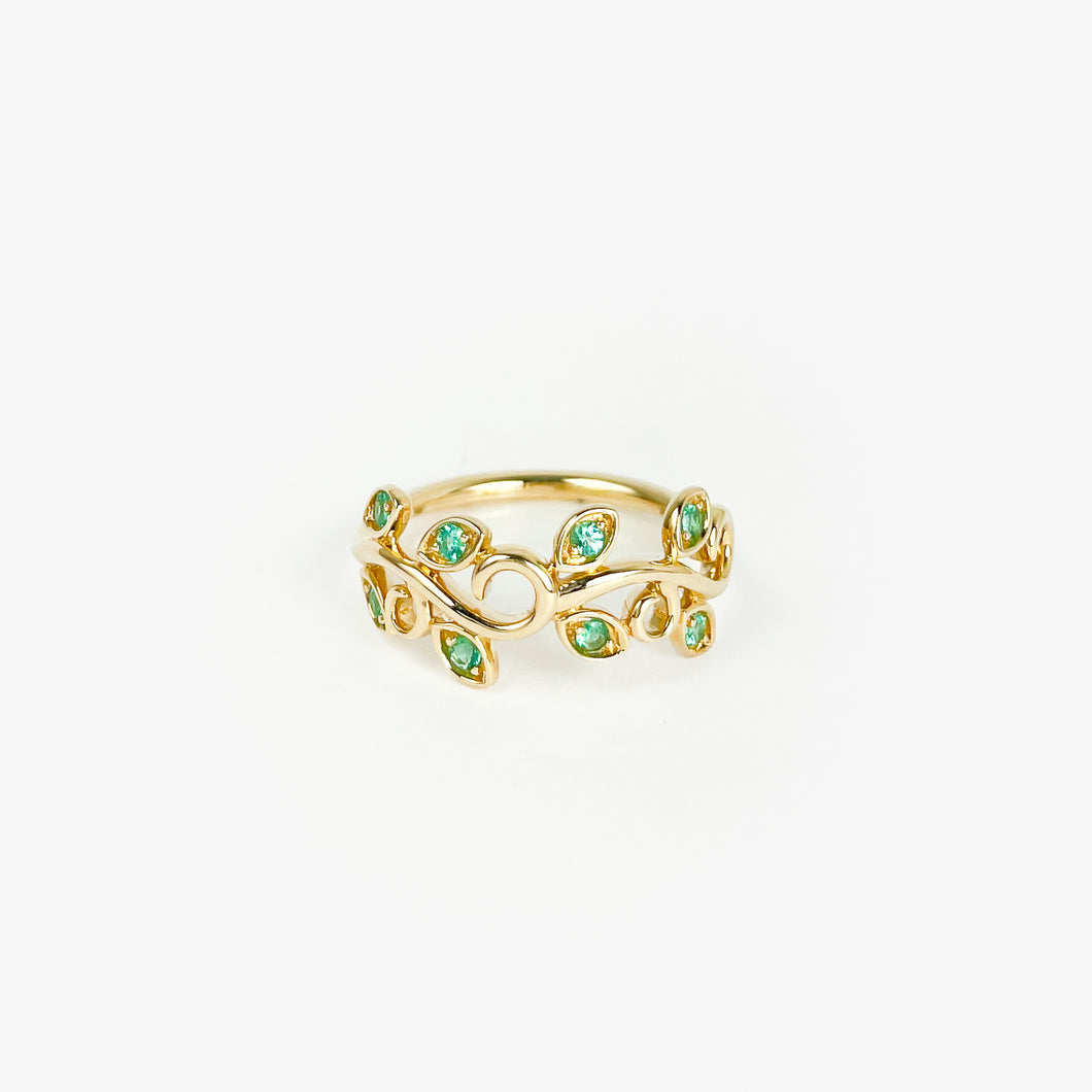 Emerald Vine Yellow Gold Ring