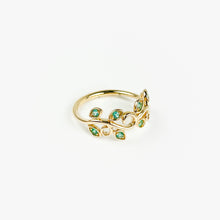 Load image into Gallery viewer, Emerald Vine Yellow Gold Ring
