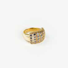 Load image into Gallery viewer, Montana Blue Sapphire Wide Yellow Gold Ring
