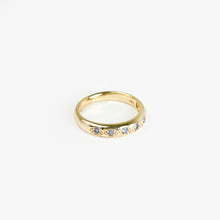 Load image into Gallery viewer, Montana Blue Sapphire Domed Band Yellow Gold Ring
