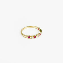 Load image into Gallery viewer, Alternating Rubies and Diamonds Yellow Gold Ring
