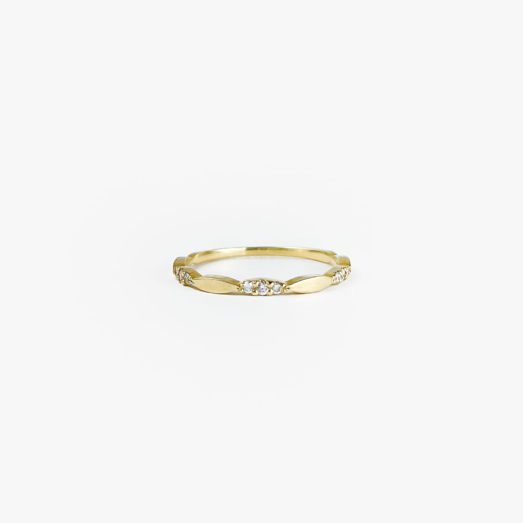 Stackable Diamond Yellow Gold Ring