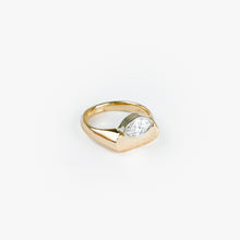 Load image into Gallery viewer, Marquise Cut Natural Diamond Yellow and White Gold Ring
