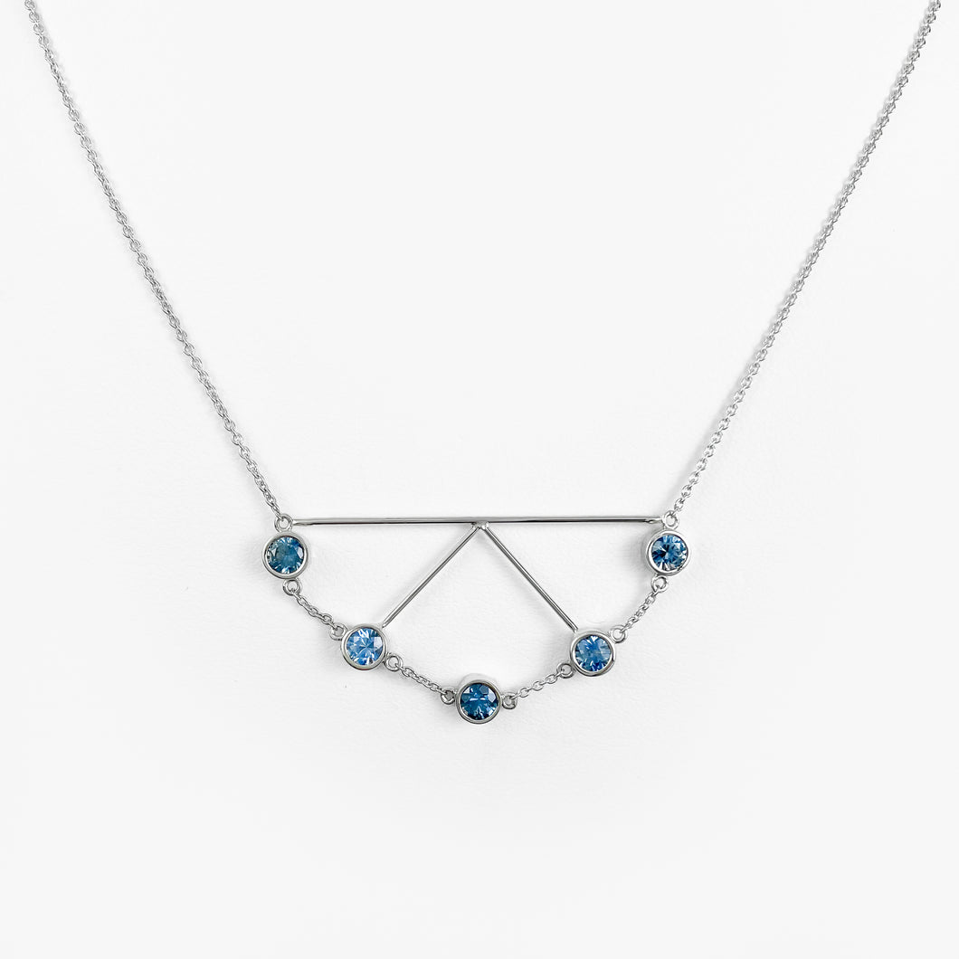 Montana Blue Sapphire White Gold Necklace