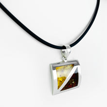 Load image into Gallery viewer, Amber Diagonal Silver Pendant
