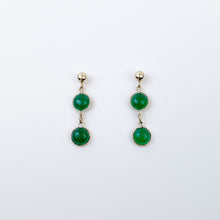 Load image into Gallery viewer, Green Quartz Yellow Gold Dangle Earrings
