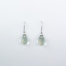Load image into Gallery viewer, Prasiolite White Gold Dangle Earrings
