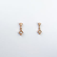 Load image into Gallery viewer, Diamond Rose Gold Dangle Earrings
