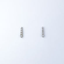 Load image into Gallery viewer, Graduated Diamond White Gold Stud Earrings
