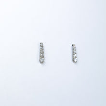 Load image into Gallery viewer, Graduated Diamond White Gold Stud Earrings
