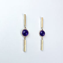 Load image into Gallery viewer, Amethyst Yellow Gold Dangle Earrings
