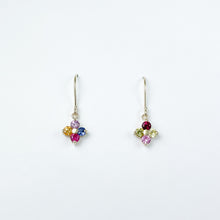 Load image into Gallery viewer, Multicolored Sapphire Yellow Gold Dangle Earrings
