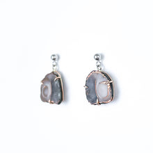 Load image into Gallery viewer, Copper Agate Two Tone Gold Earrings - Medium
