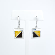 Load image into Gallery viewer, Amber Silver Dangle Earrings
